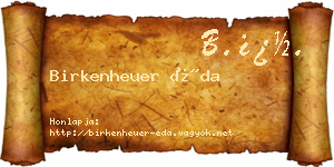 Birkenheuer Éda névjegykártya